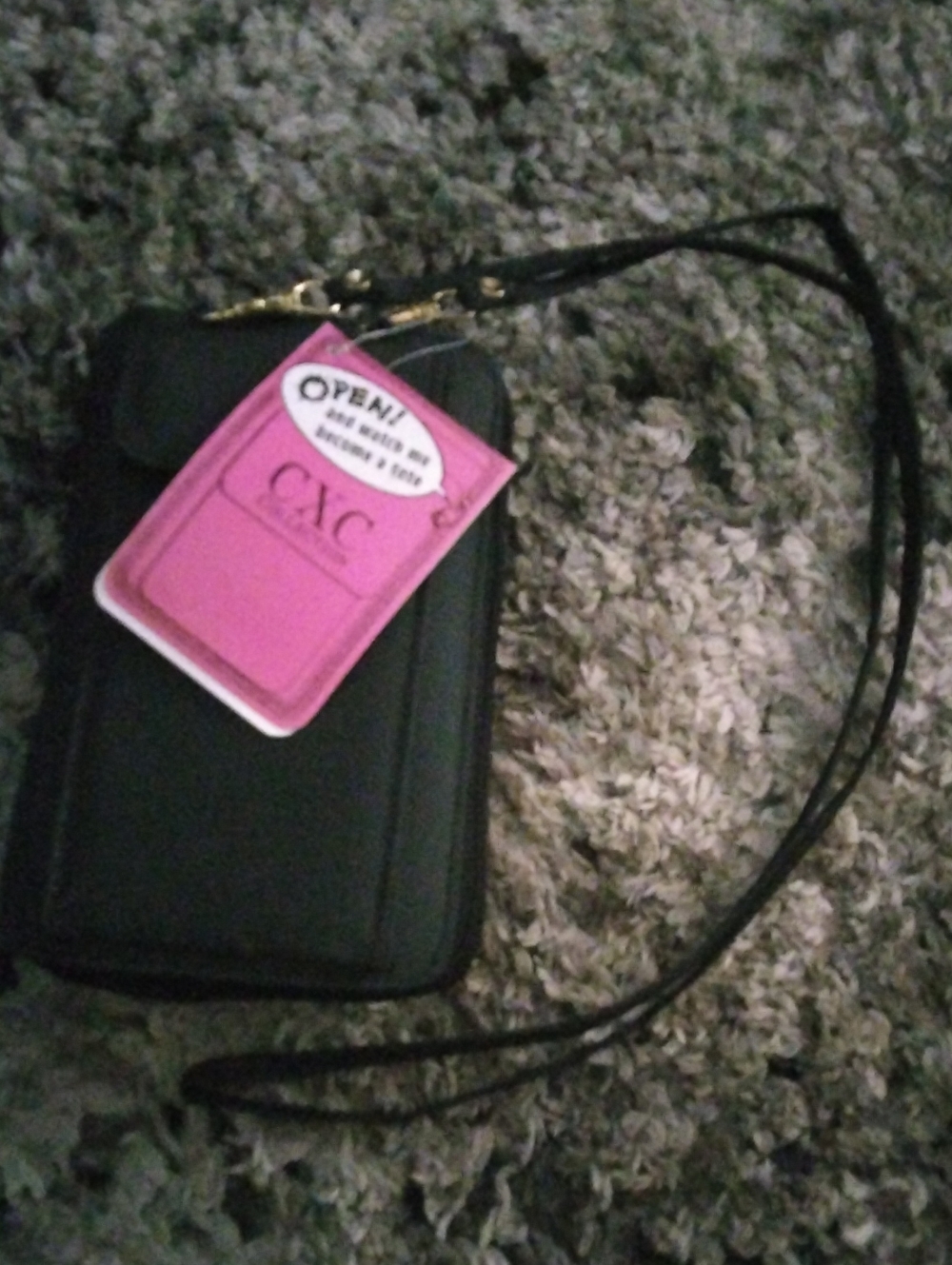 Black Crossbody Phone Wallet Unfolds Into a Tote